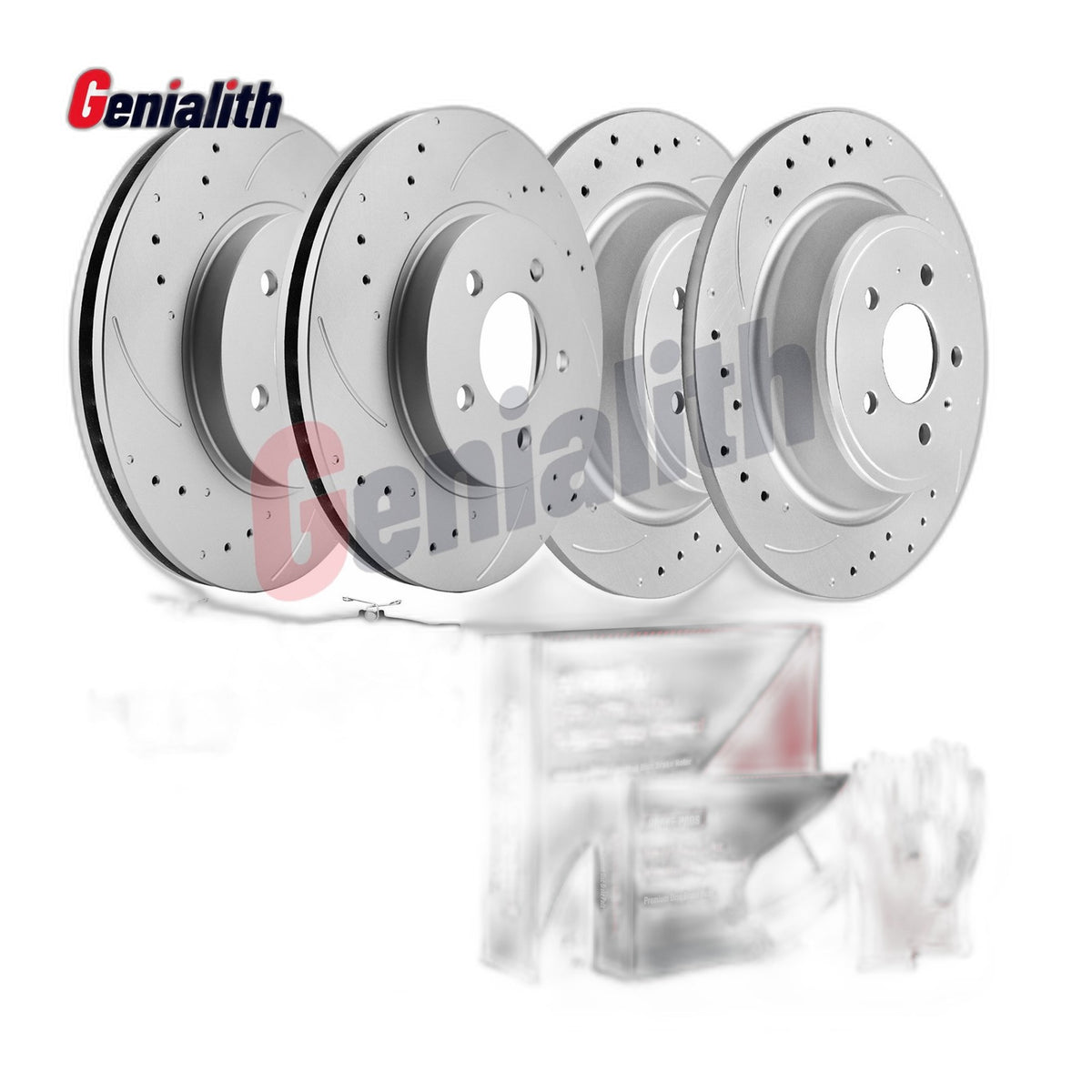 Front & Rear Brake Rotors Brake Pads Kit for 2018 2019 Ford Escape 2.0L