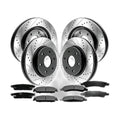 Front Rear Disc Brake Rotors Ceramic Brake Pads Kit for 2012 - 2020 Ford F-150