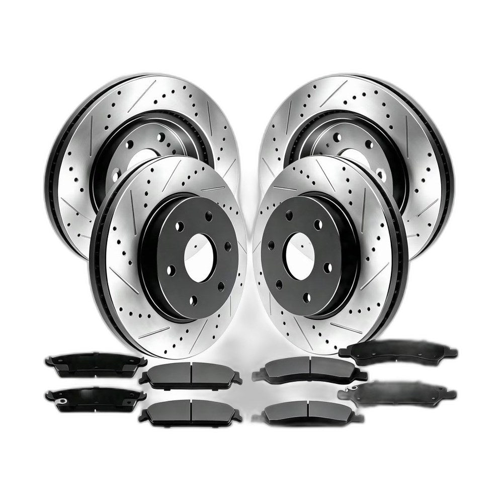 Front Rear Disc Brake Rotors Ceramic Brake Pads Kit for 2012 - 2020 Ford F-150