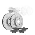 Front & Rear Drilled Disc Brake Rotors & Ceramic Pads Kit For Ford Escape C-Max