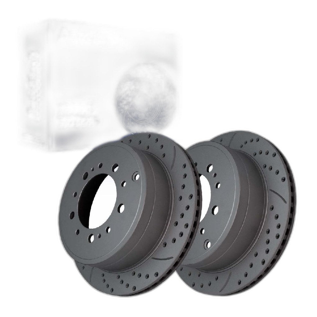 Rear Drilled Slotted Brake Rotors Pair for Toyota Tundra 2021