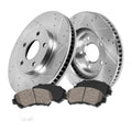 Callahan BRAKE PARTS Front Drilled Slotted Rotors Ceramic Pads Kit for