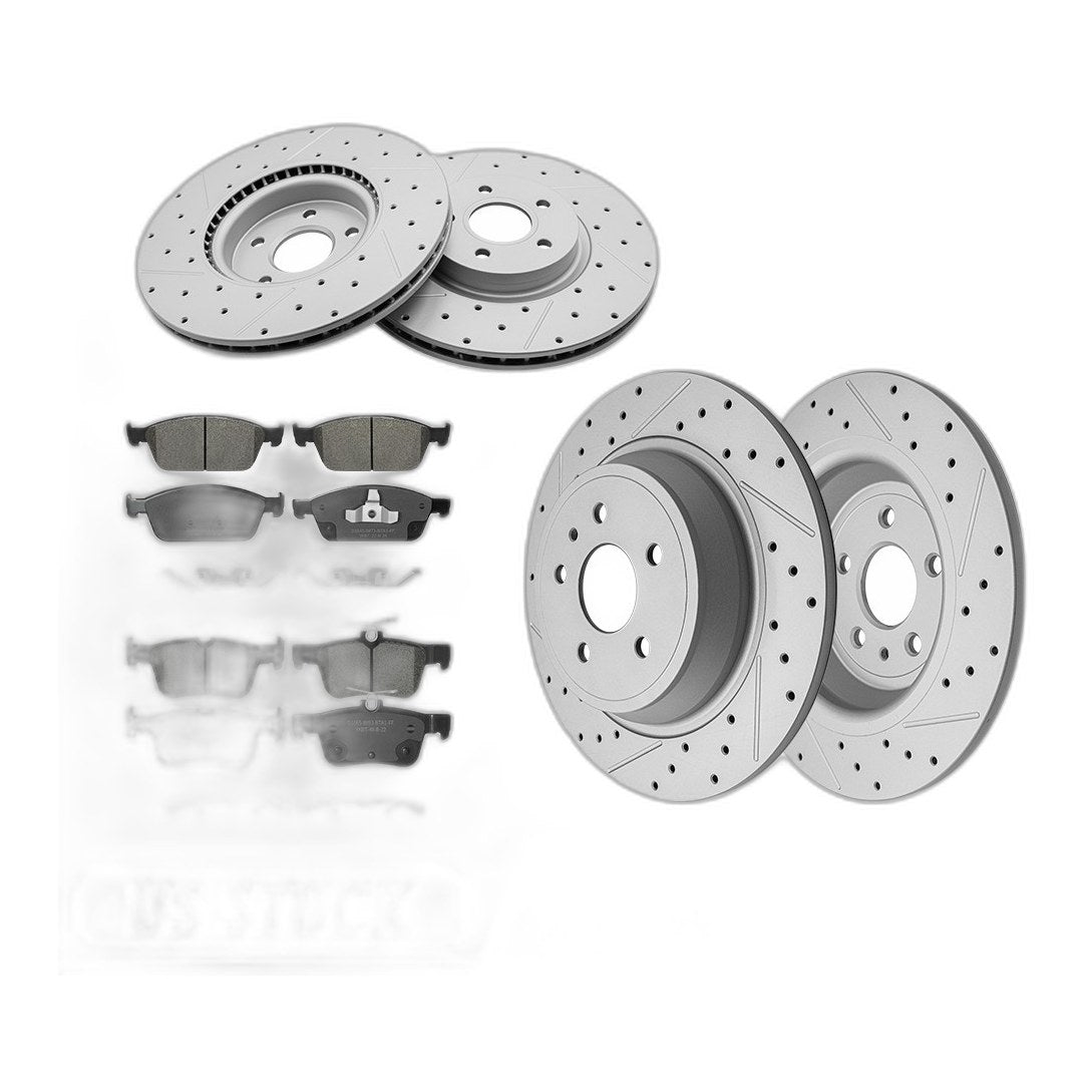 Front Rear Brake Rotors And Ceramic Pads for 2017-2019 Ford Escape Lincoln MKC
