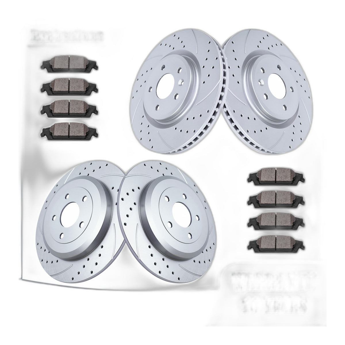 Front and Rear Brake Rotors Pads for Ford Explorer 11-2019 Drilled Slotted