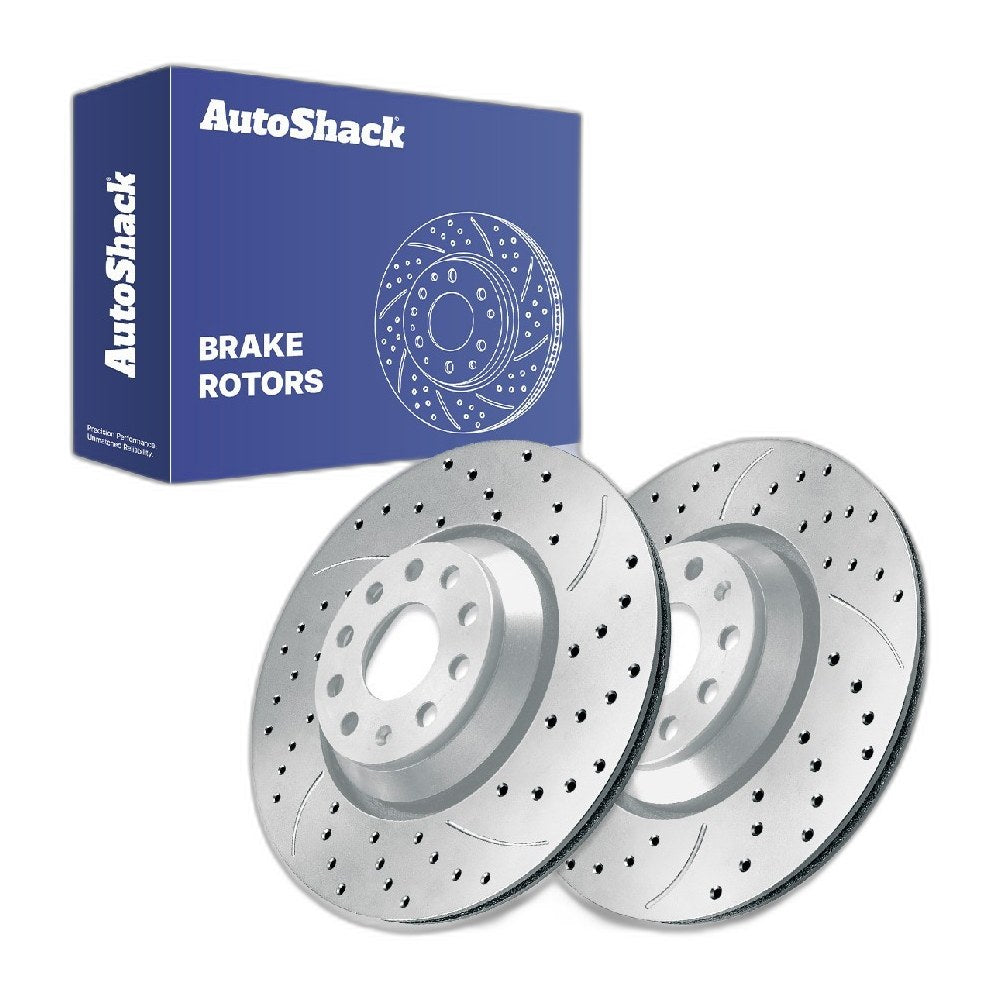 Rear Drilled Slotted Brake Rotors Pair for Audi, Q3 2019-2025, AWD L4 2.0L