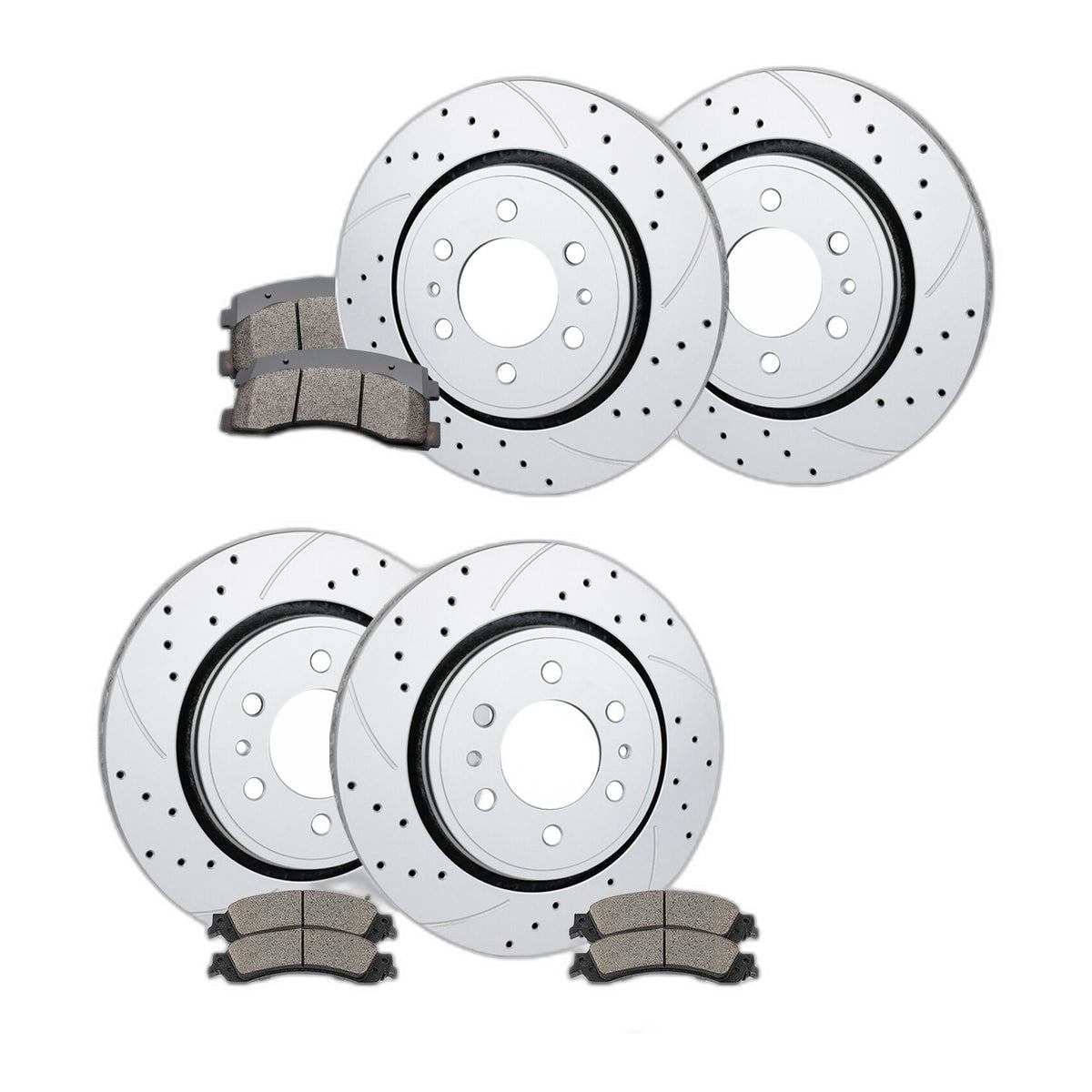 Fit 2012 2013-2017 FORD F-150 Front Rear Brakes and Rotors Brake Pads 6-LUG Kit