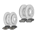 Front Rear Disc Rotors + Ceramic Brake Pads For Ford Edge Lincoln MKX 2011-2012