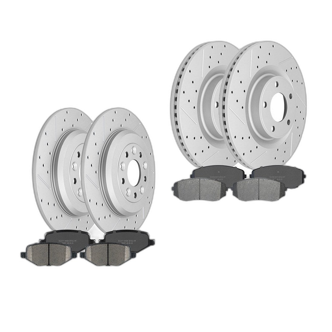 Front Rear Disc Rotors + Ceramic Brake Pads For Ford Edge Lincoln MKX 2011-2012