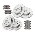 Fit 2007-2016 Chevy Traverse GMC Acadia Enclave Front Rear Rotors Brake Pads Kit