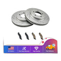 Fits 06-10 Ford Explorer Front Drilled Slotted Brake Rotors Ceramic Pads Kit