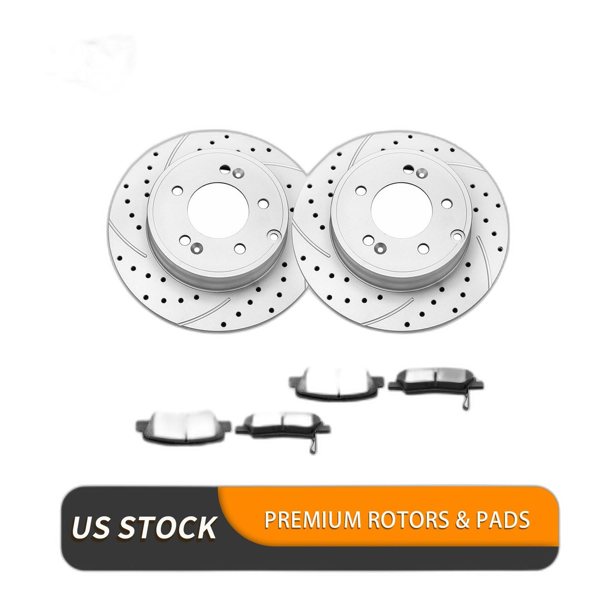 Rear Brake Rotors and Ceramic Pads Kit for Kia Optima 11-16 Hyundai Azera Sonata
