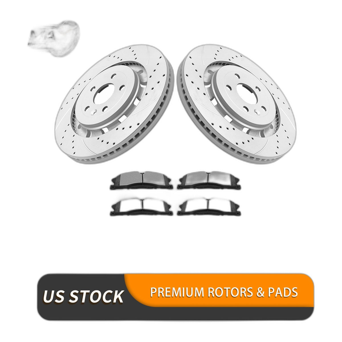 Front Drilled Brake Rotors Pads Kit for Flex Taurus Ford Explorer 2013-2019
