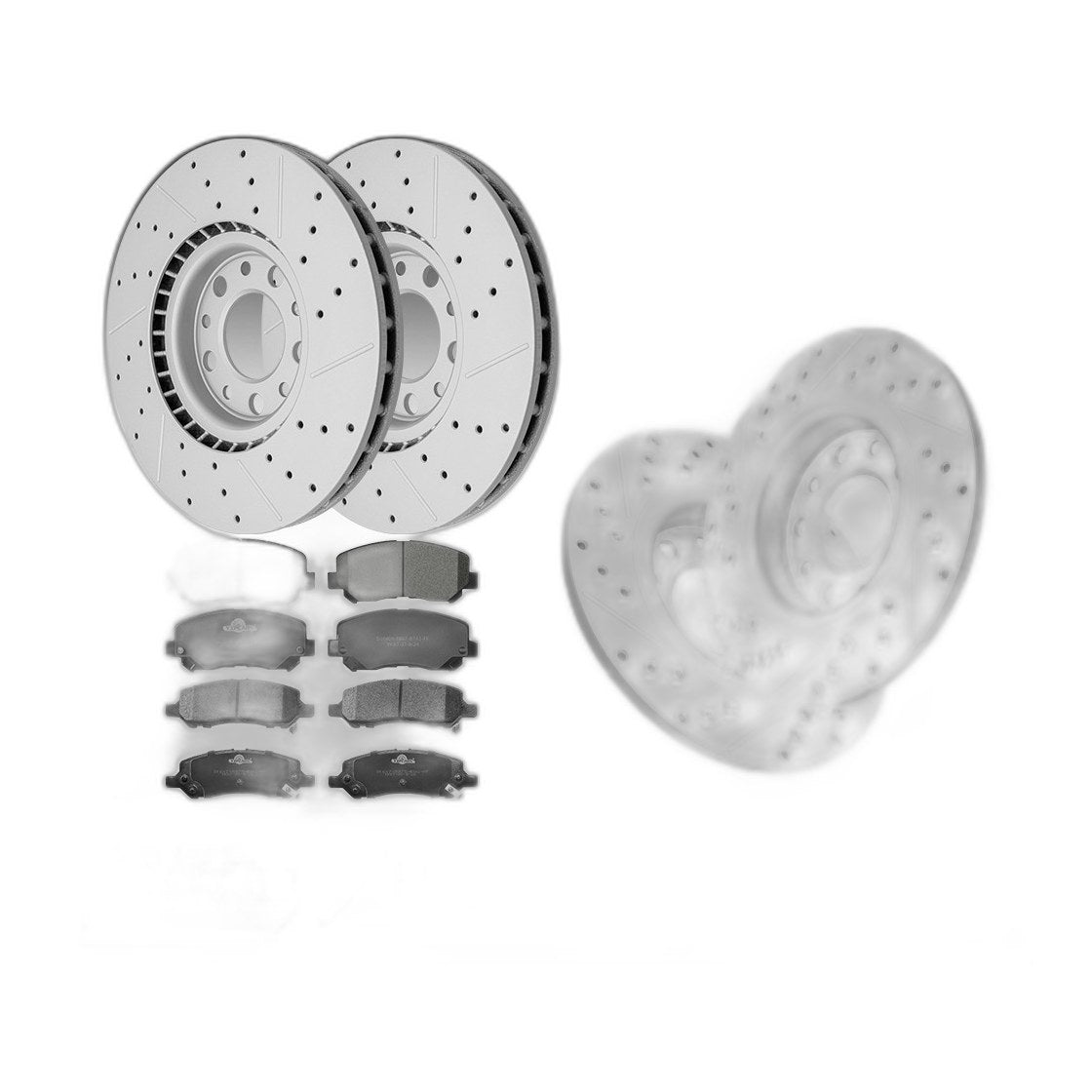 Front and Rear Drilled Disc Rotors Ceramic Brake Pads for 2013- 2016 Dodge Dart