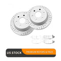 Rear Drilled Brake Rotors Ceramic Pads Kit for GMC Yukon Sierra 1500 Brakes
