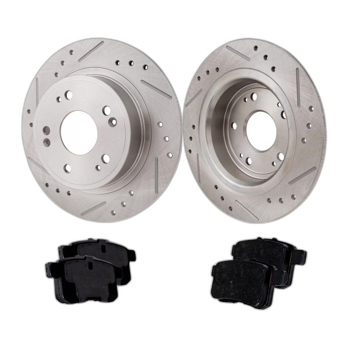 Brake Rotor and Pads Kit Disc for 2011-2017 Rear Left Right Drilled 4 Wheel Set