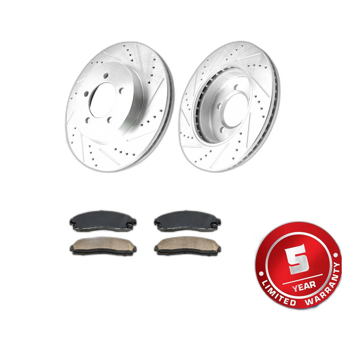 Front Brake Kit Drilled Slotted Rotors Ceramic Pads For Ford Explorer 2002-2005