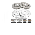 Front Rear Zinc Plated Brake Rotors & Pads Kit Fits 2015-2018 Ford Explorer 3.5L