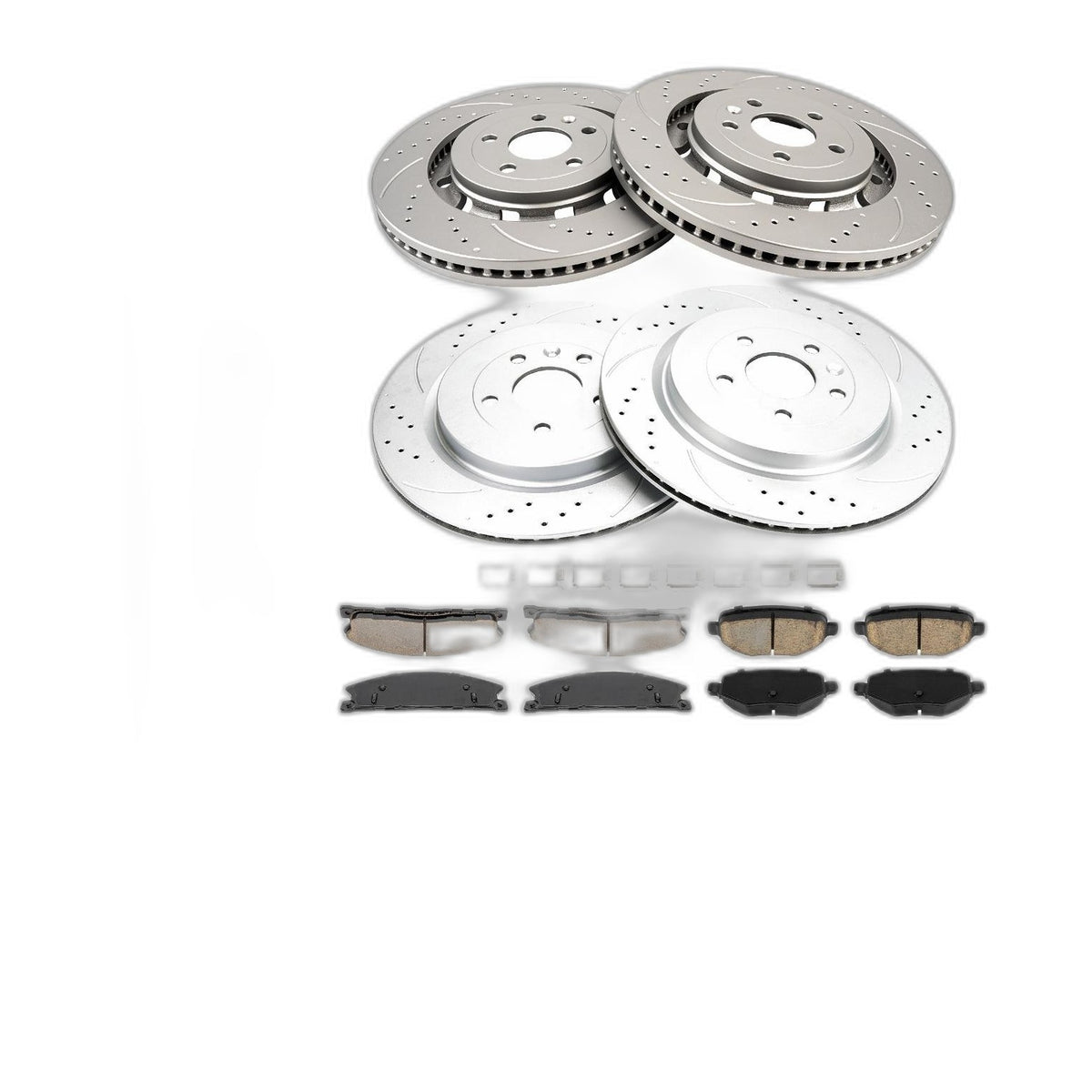 Front Rear Zinc Plated Brake Rotors & Pads Kit Fits 2015-2018 Ford Explorer 3.5L