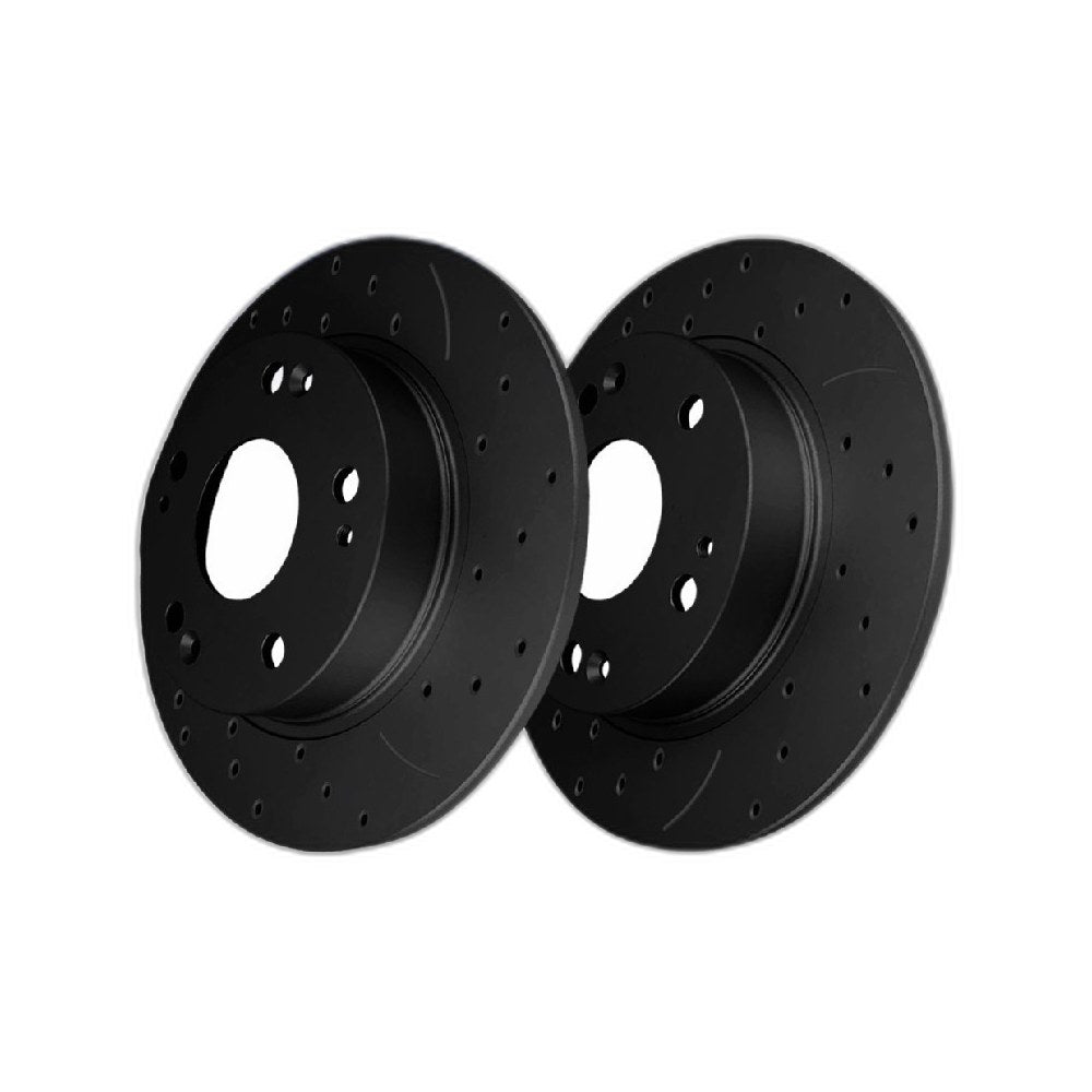 Rear Drilled Slotted Brake Rotors Pair for Acura, CSX 2006-2011, FWD L4 2.0L