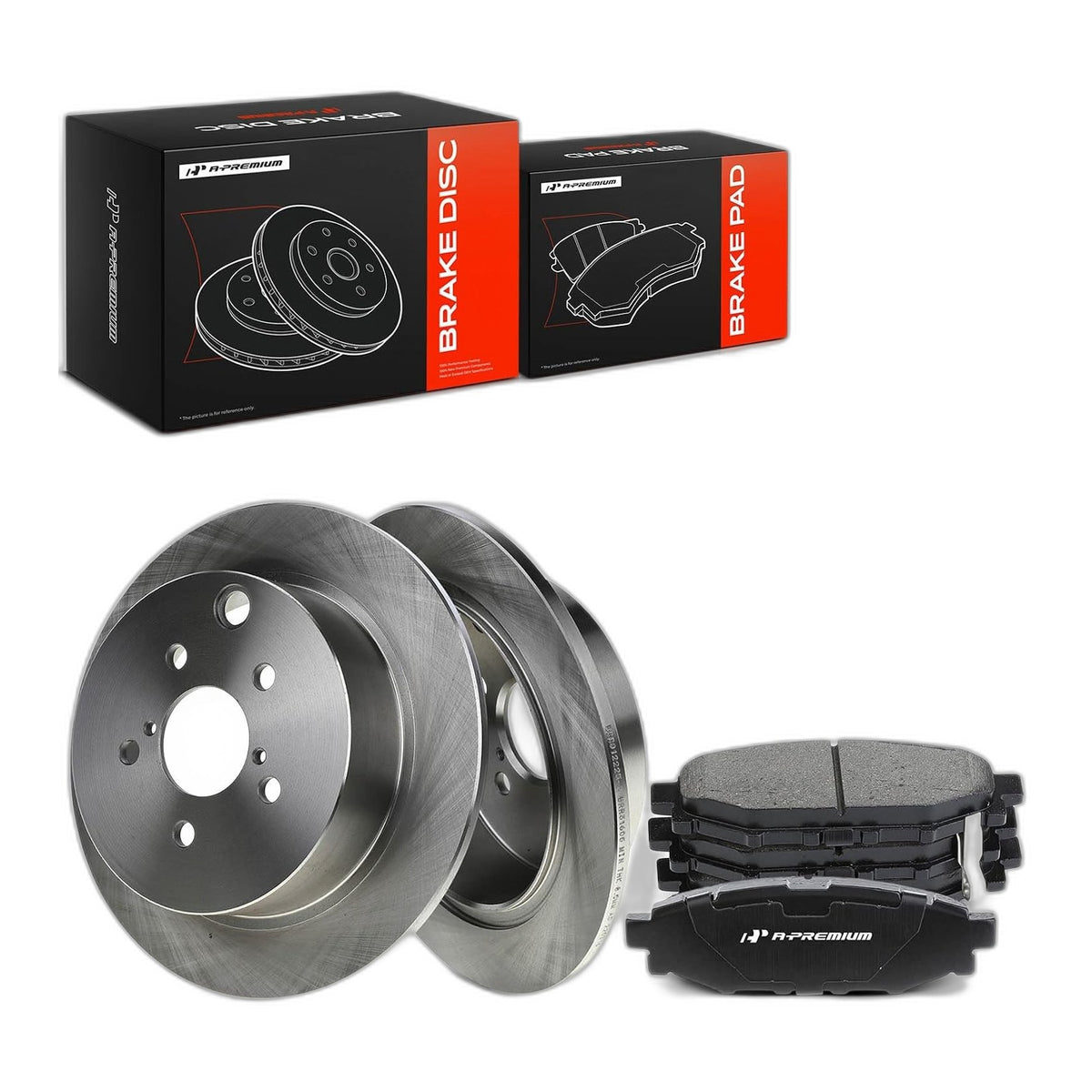 274mm 10.78 inch Rear Solid Brake Rotors with Ceramic Brake Pads Upgrade Kit