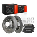 A-Premium 11.14 inch (283mm) Rear Solid Brake Rotors and Ceramic Pads Kit