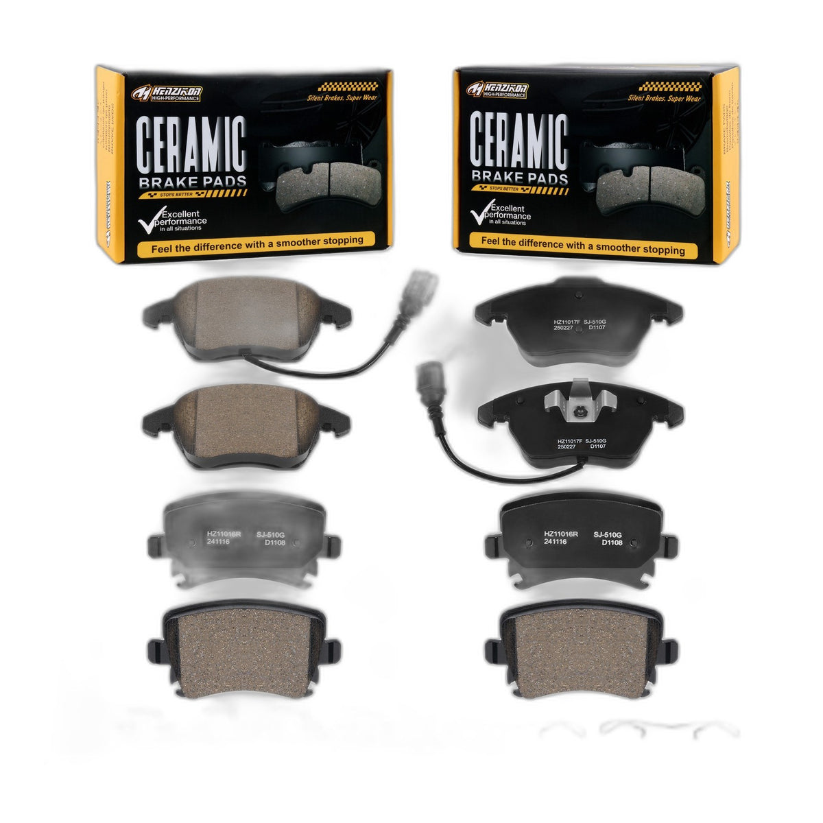 8Pcs Front Rear Ceramic Brake Pads Set for Audi A3 Quattro VW Eos Golf Jetta CC