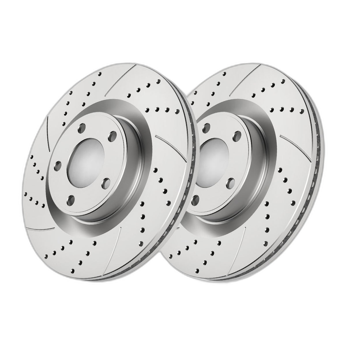 Front Brake Rotors Pads Kit for Ford Edge 2007-2009 AWD ONLY 2010-2014 Slotted