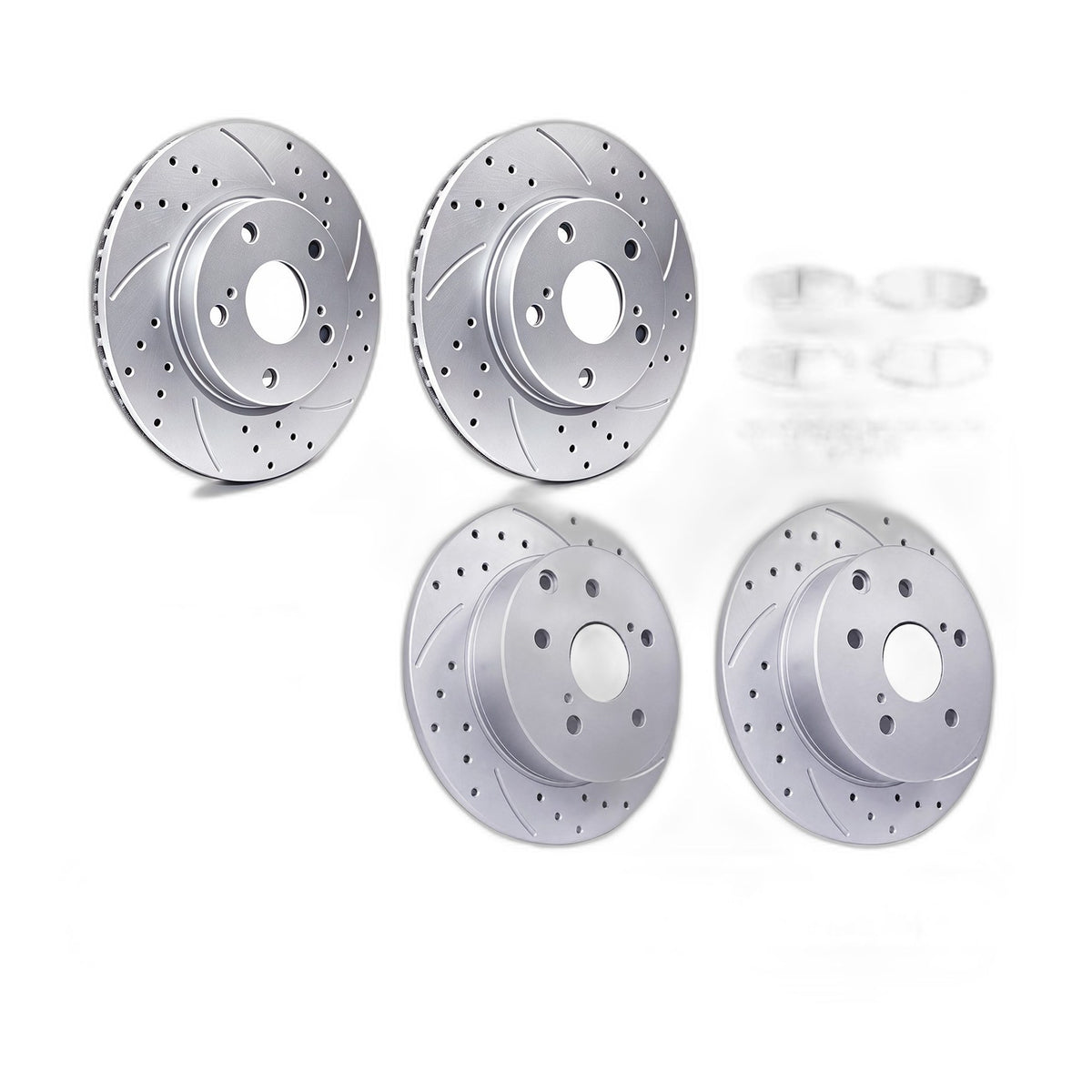Front Rear Disc Rotors Ceramic Brake Pads for 2006-2018 Lexus HS250h Toyota RAV4