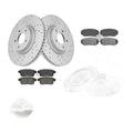Front & Rear Drilled Rotors and Brake Pads Set for 2007-2009 Ford Edge MKX AWD