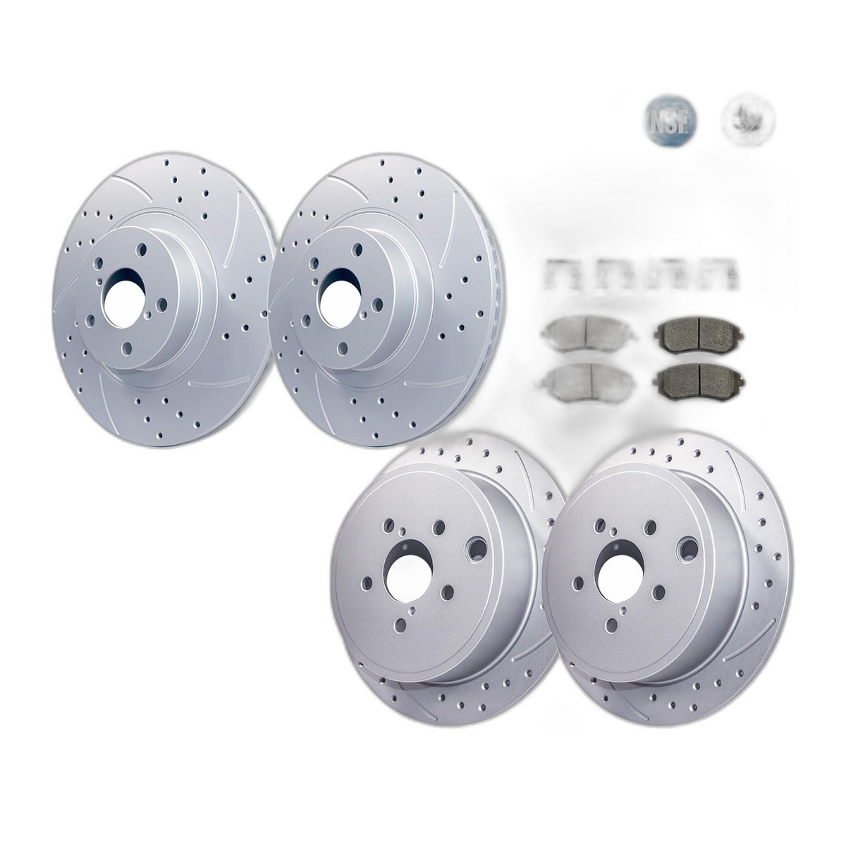 Front Rear Disc Rotors Brake Pads Kit for Subaru Forester Legacy Outback Impreza