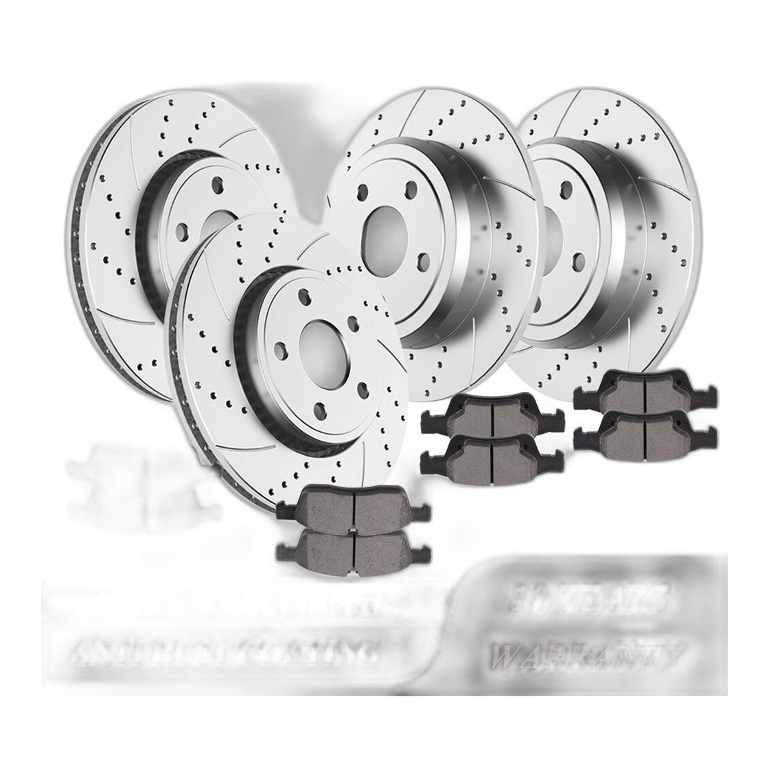 330mm Front Rear Rotors Brake Pads for 2011 - 2020 Dodge Durango Grand Cherokee