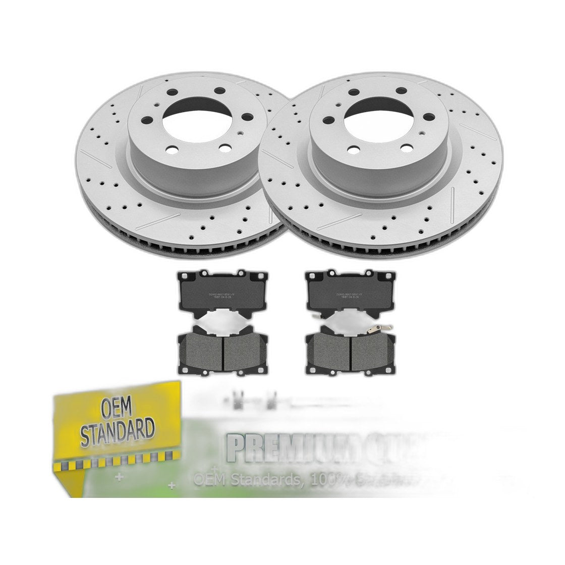 Front Brake Rotors Ceramic Brake Pads Set For Toyota Tundra Sequoia Lexus Lx600