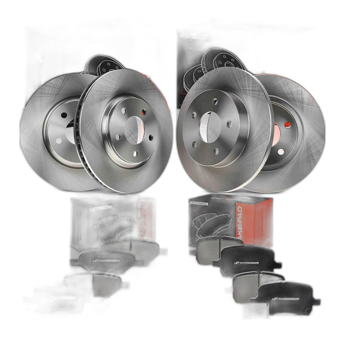 A-Premium Front Rear Rotors Ceramic Brake Pads Malibu G6 Aura Cobalt 12pc