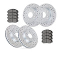 Front Rear Drilled Slotted Brake Rotors and Pads Kit for Honda Accord EX EXL