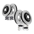 Front Rear 12.80 inch Drilled Rotor Brake Pads for Enclave Chevy Traverse Acadia
