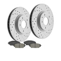 Front Drilled Disc Brake Rotors Ceramic Brake Pads Kit for 2020-2025 Mazda CX-30