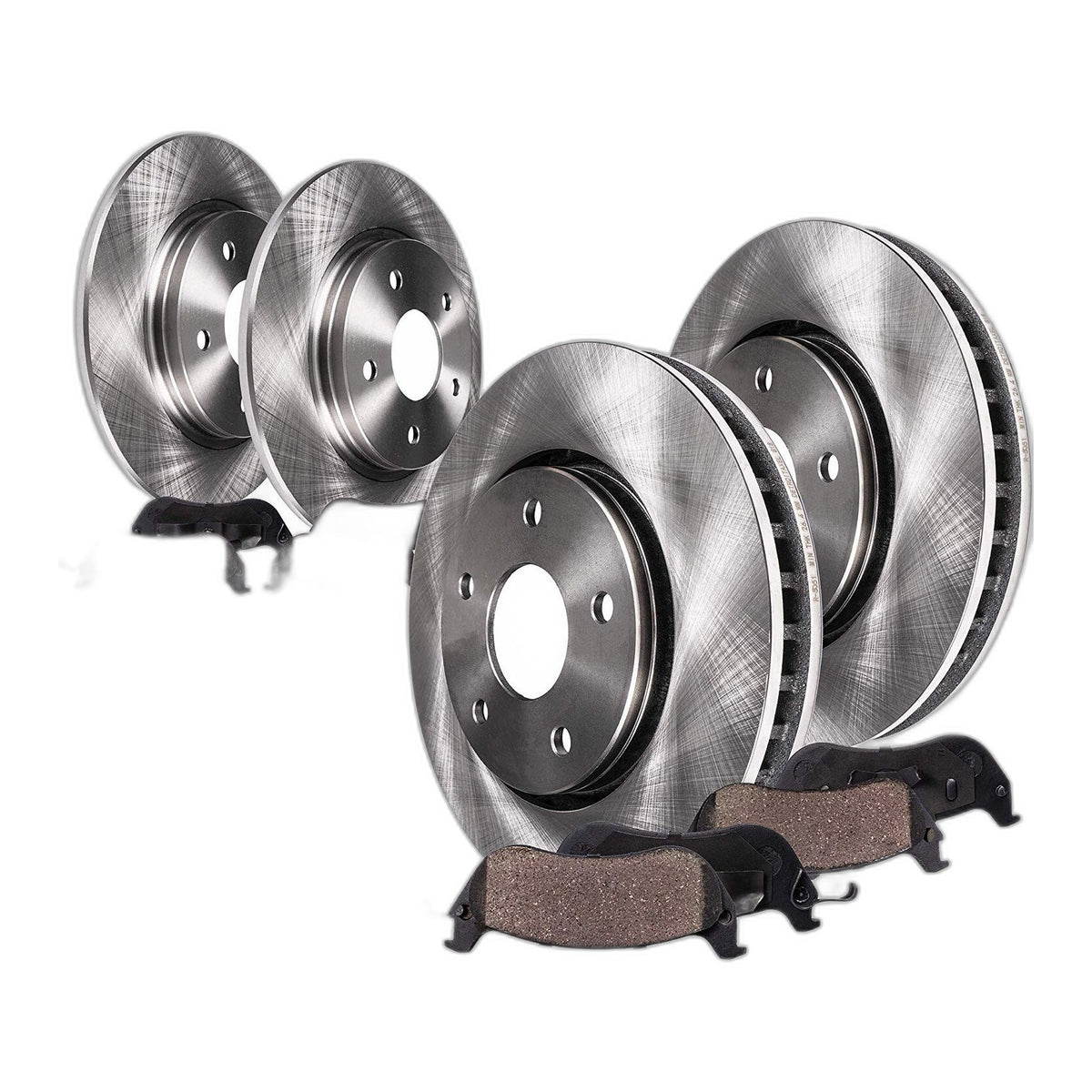 Front Rear Disc Rotors + Brake Pads for 2011 2012 - 2014 Ford Edge Lincoln MKX