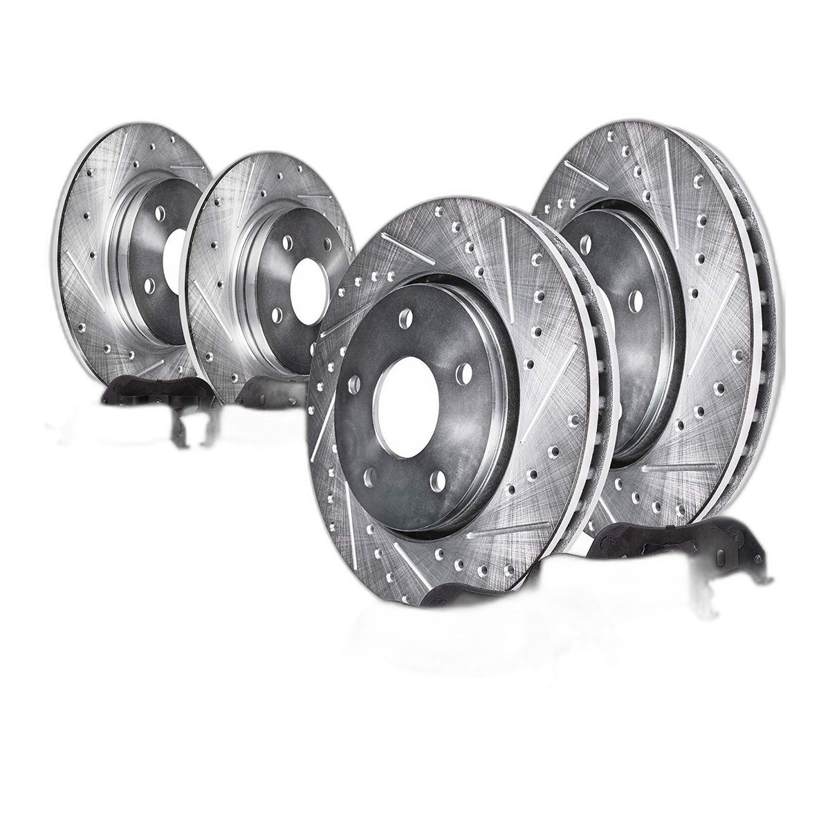 Front & Rear Drilled Rotors + Brake Pads for 2011-2014 Ford Edge Lincoln MKX