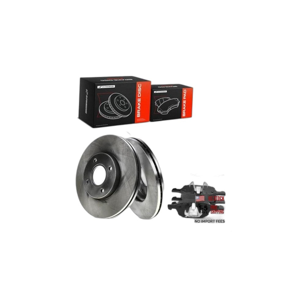 10.83 inch (275mm) Front Vented Brake Rotors and Ceramic Pads Kit 2005-2007
