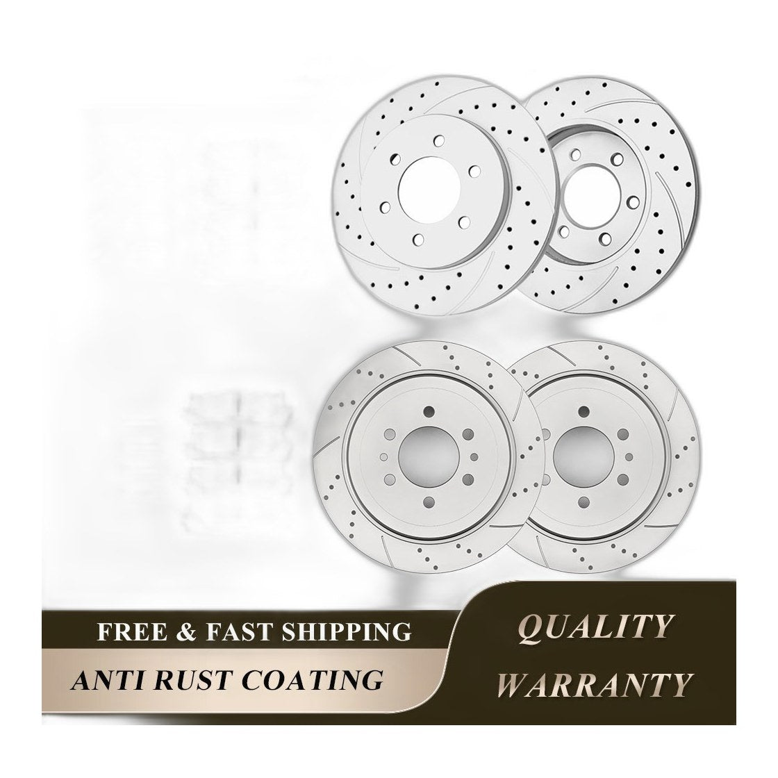 for Ford F-150 Lincoln Mark LT 4WD Front Rear Brake Rotors Brakes Pads Kit