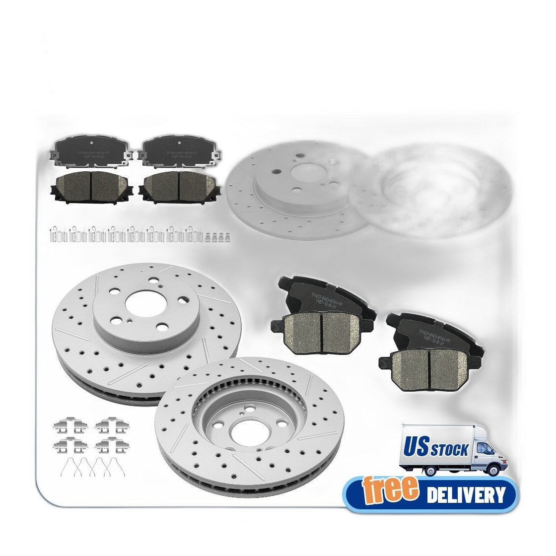 Front Rear Disc Rotors Brake Pads for 2010 2011 - 2017 Toyota Prius Lexus CT200h