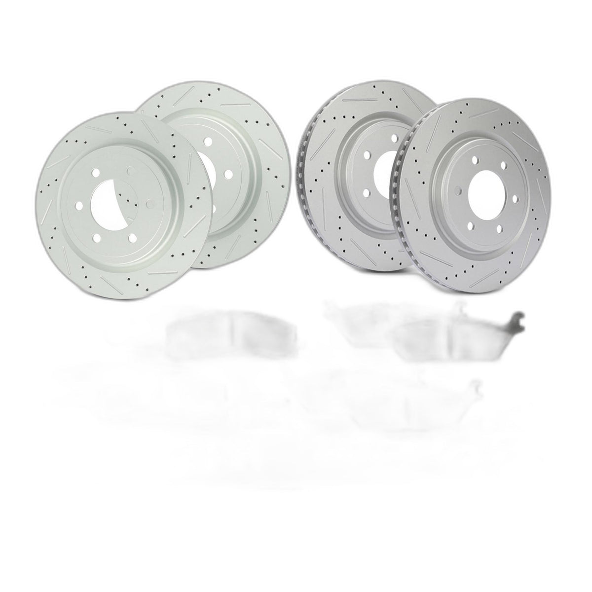 12x Front & Rear Drilled Rotors & Brake Pads for Ford F-150 2021-2022 Expedition