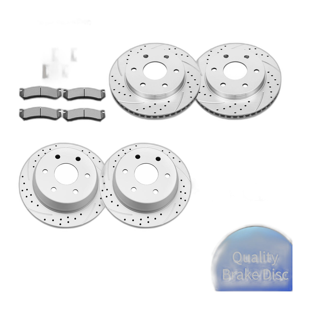Front Rear Brake Rotors Pads Kit for Chevrolet Tahoe Silverado 1500 Suburban1500