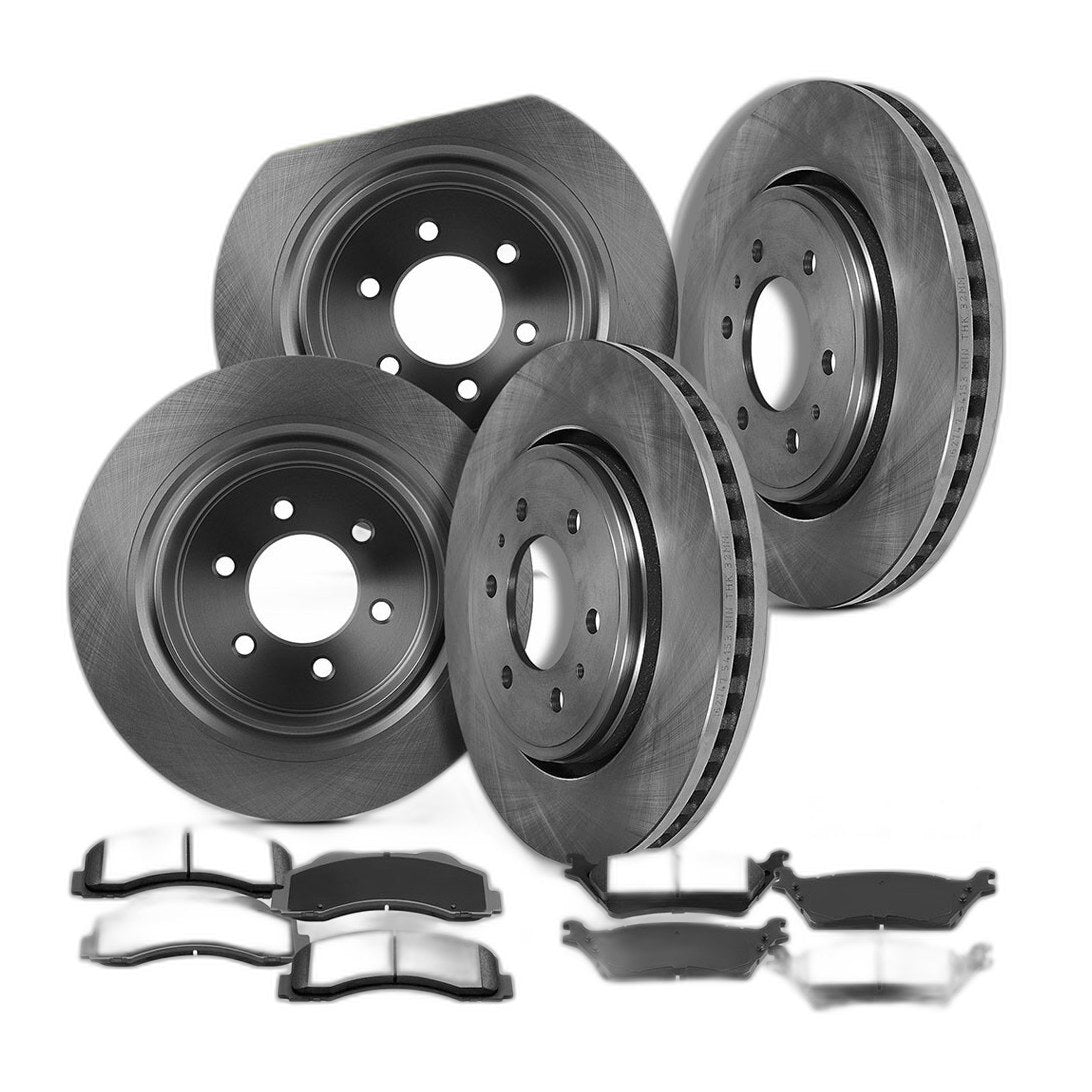 Front Rear Kit For 2012 - 2020 Ford F-150 Brake Solid Rotors & Ceramic Pads