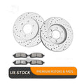 Front Drilled Slotted Brake Rotors Pads Kit for Ford F-150 Mark LT Brakes