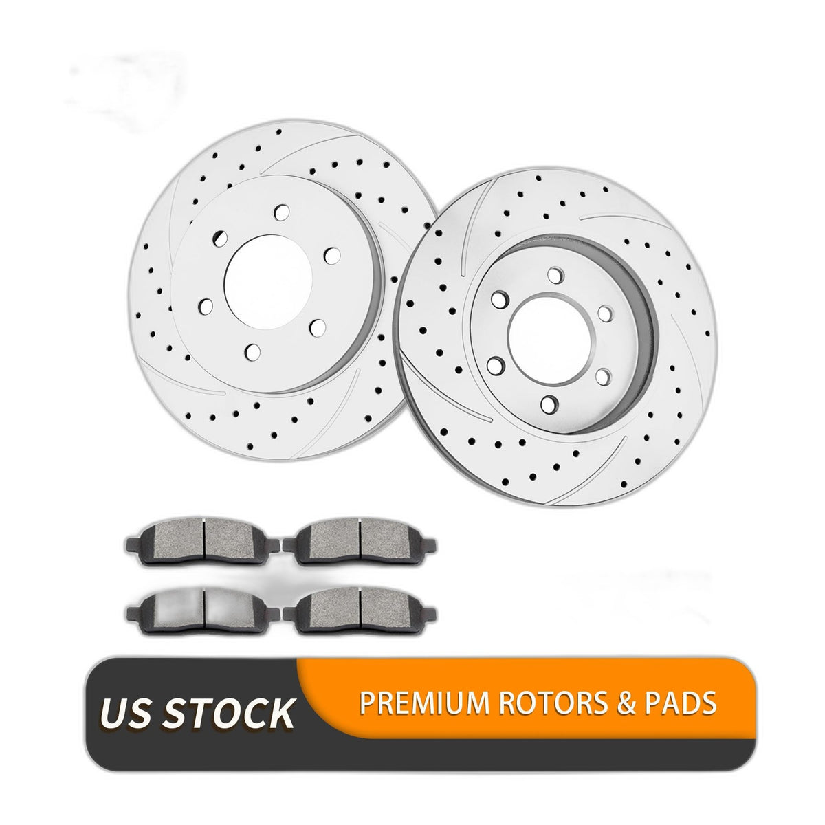 Front Drilled Slotted Brake Rotors Pads Kit for Ford F-150 Mark LT Brakes