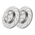 Front Brake Rotors Pads Kit for Ford Edge 2007-2014 Slotted Drilled Brakes