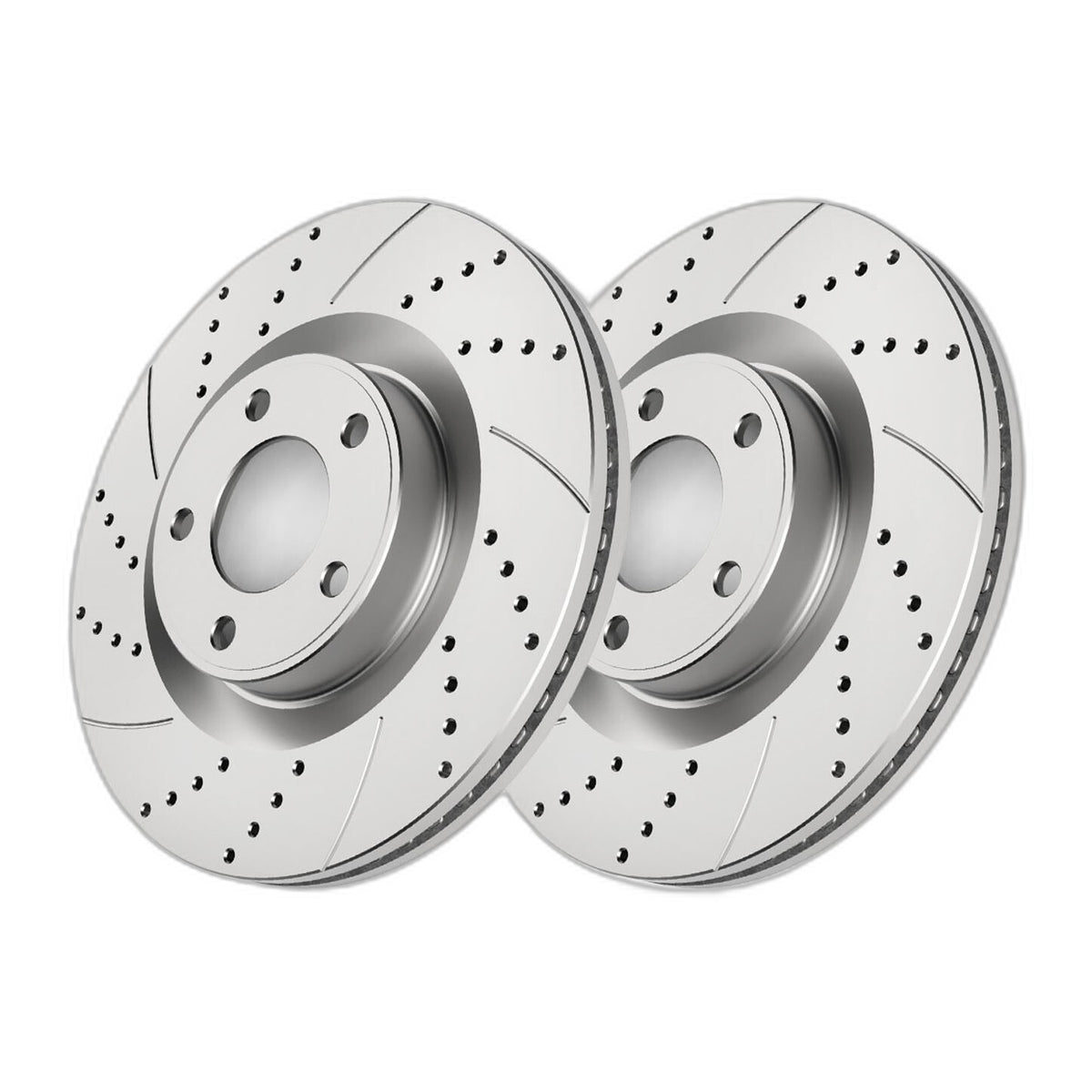 Front Brake Rotors Pads Kit for Ford Edge 2007-2014 Slotted Drilled Brakes