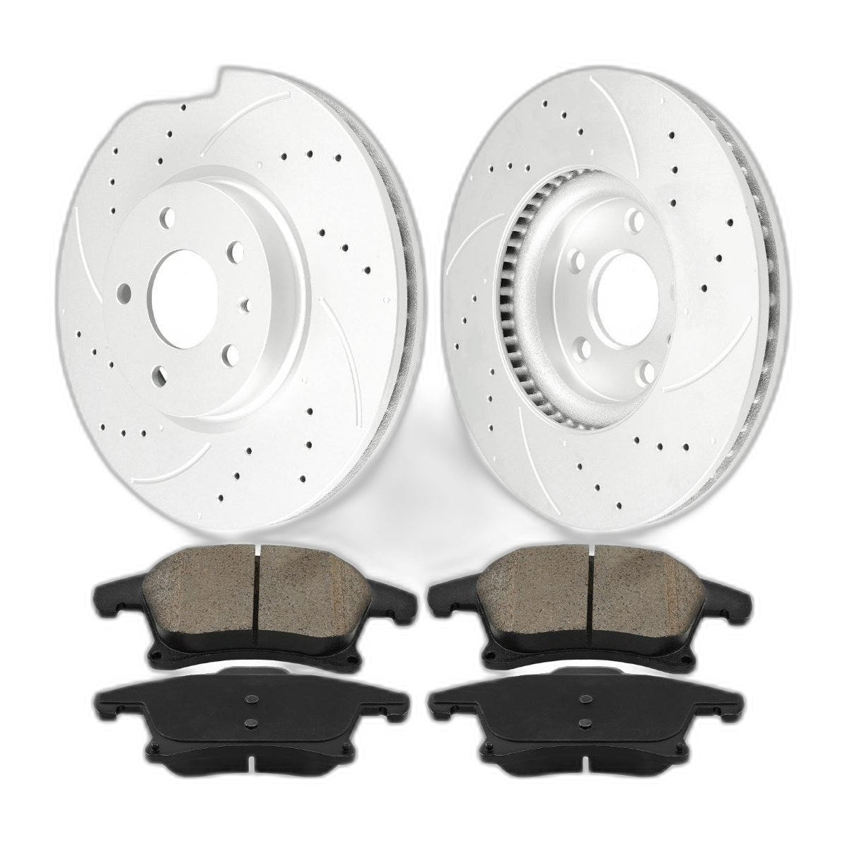 6pc Front Drilled Slotted Brake Rotors Pads Kit For 2013-2016 Ford Fusion 2T