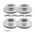 FOR 2000-2004 FORD F-250 SUPER DUTY 4WD FRONT & REAR DRILLED ROTORS + BRAKE PADS